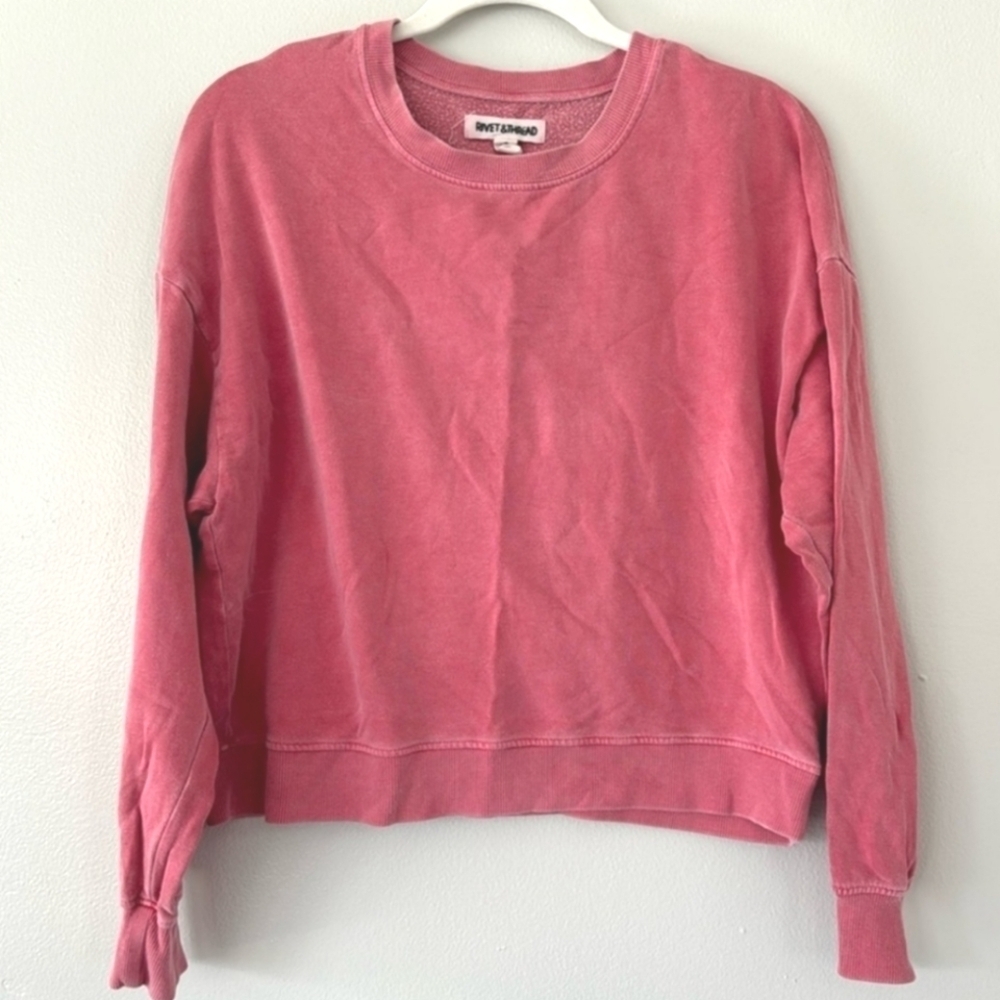 Madewell Rivet & Thread HTF Sweatshirt Garnet Cotton Relaxed Fit XXS Made In USA - Picture 4 of 13